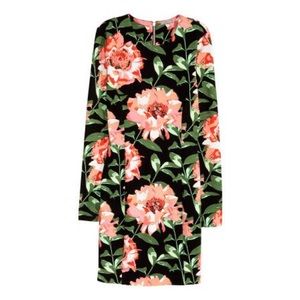 H&M Long Sleeve Floral Print Jersey Dress